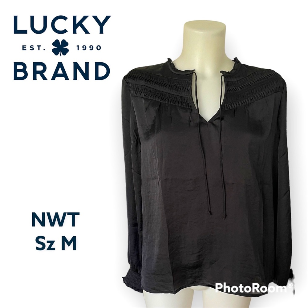 Lucky Brand Ladies black blouse Sz M NWT